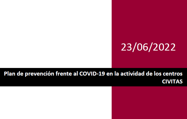 Plan de prevención frente al COVID-19 en la actividad de los centros CIVITAS